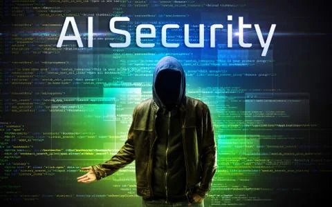 Faceless hacker on code background Stock Photos