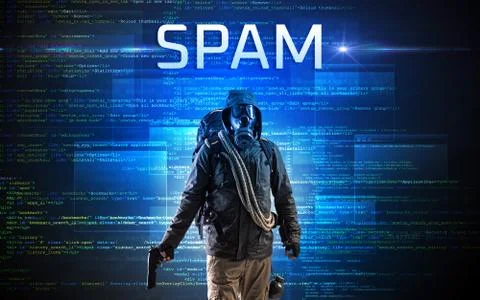 Faceless hacker on code background Foto stock