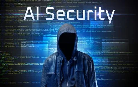 Faceless hacker on code background Stock Photos