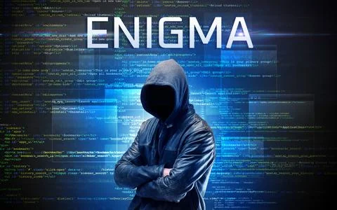 Faceless hacker on code background Foto stock