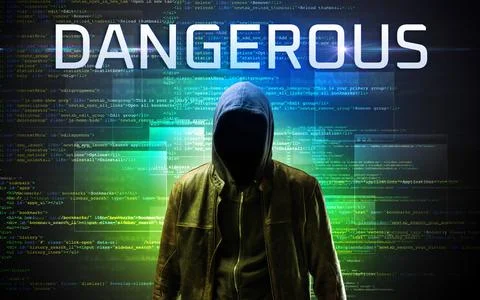Faceless hacker on code background Stockfoto's