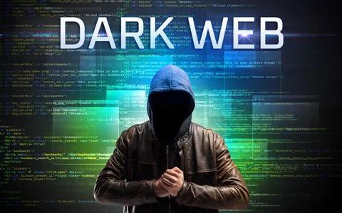 Faceless hacker on code background Stockfoto's
