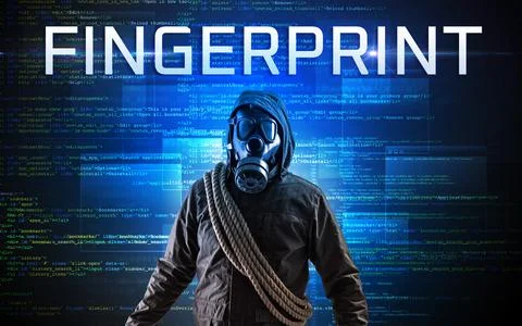 Faceless hacker on code background 스톡 사진