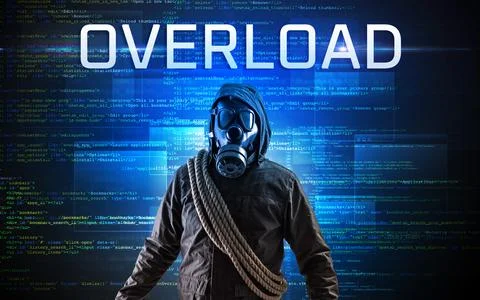Faceless hacker on code background Stock Photos