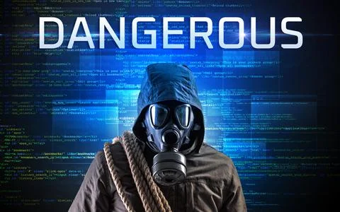 Faceless hacker on code background Stock Photos