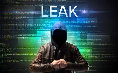 Faceless hacker on code background Stock Photos