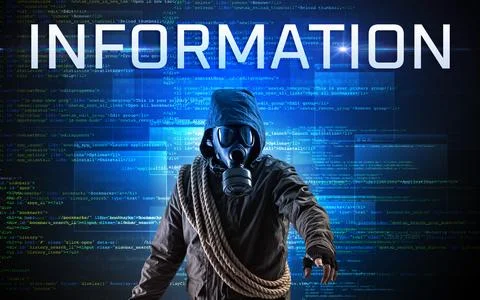 Faceless hacker on code background Stock Photos