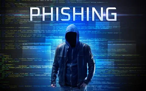 Faceless hacker on code background 스톡 사진