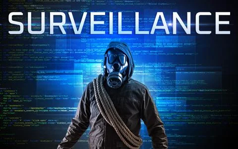 Faceless hacker on code background Stock Photos