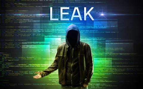 Faceless hacker on code background 스톡 사진