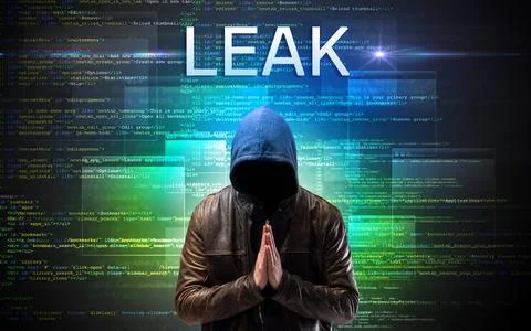 Faceless hacker on code background Stock Photos