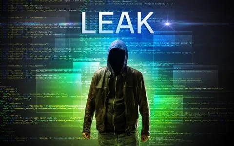 Faceless hacker on code background 스톡 사진