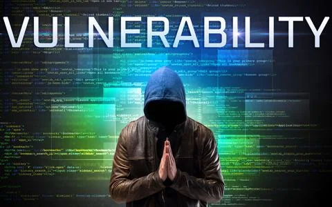 Faceless hacker on code background 스톡 사진