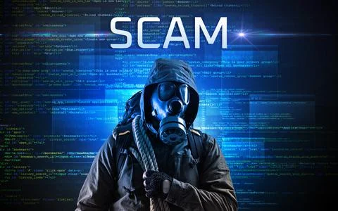 Faceless hacker on code background Foto stock