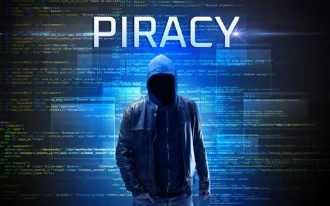 Faceless hacker on code background Stock Photos