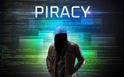 Faceless hacker on code background 写真素材