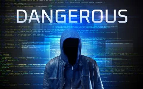 Faceless hacker on code background 스톡 사진