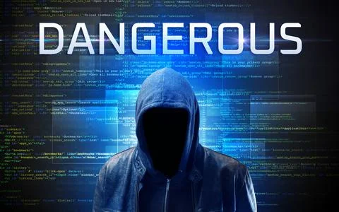Faceless hacker on code background 스톡 사진