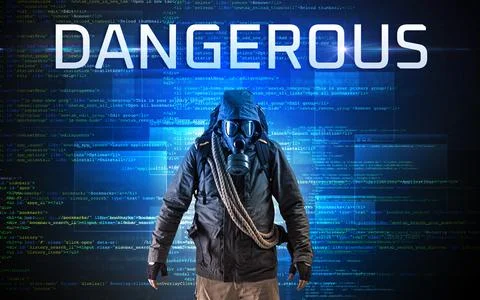 Faceless hacker on code background Stock Photos