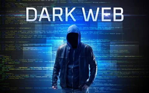 Faceless hacker on code background 스톡 사진