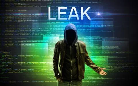 Faceless hacker on code background 스톡 사진
