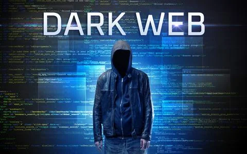 Faceless hacker on code background Foto stock