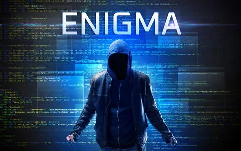 Faceless hacker on code background Stock Photos