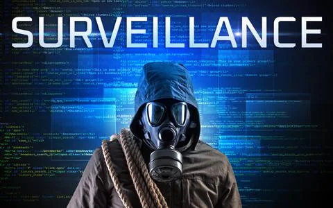 Faceless hacker on code background Stock Photos