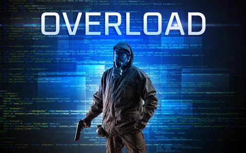 Faceless hacker on code background Foto stock