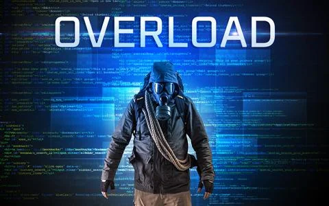 Faceless hacker on code background Stockfoto's