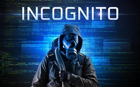 Faceless hacker on code background Stock Photos