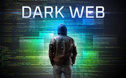 Faceless hacker on code background Stock Photos