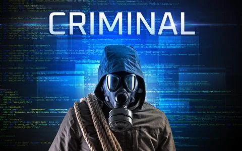 Faceless hacker on code background Stockfoto's