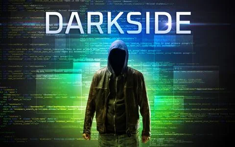 Faceless hacker on code background Stock Photos