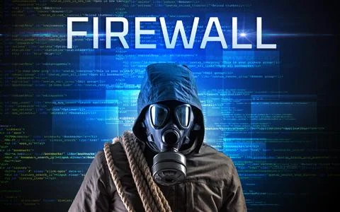 Faceless hacker on code background Foto stock