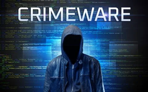 Faceless hacker on code background 스톡 사진