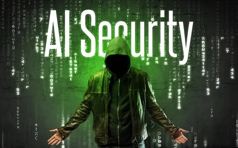 Faceless hacker with inscription concept Stock Photos