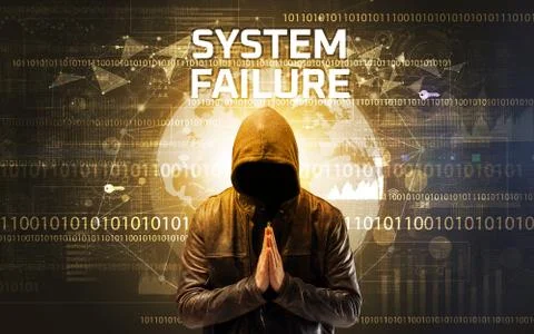 Faceless hacker at work, security concept Foto stock