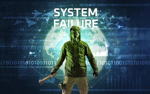 Faceless hacker at work, security concept Foto stock