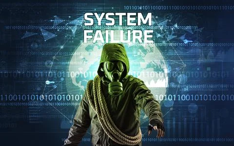 Faceless hacker at work, security concept Foto stock