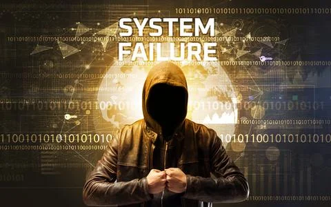 Faceless hacker at work, security concept Foto stock