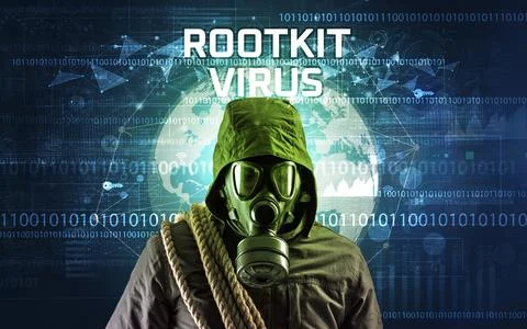 Faceless hacker at work, security concept Stock Photos