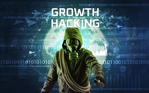 Faceless hacker at work, security concept Stock Photos