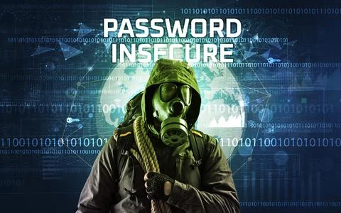 Faceless hacker at work, security concept Stock Photos