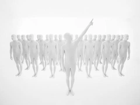 Faceless leader with hand up Illustrazione stock