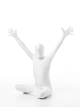 Faceless ma hands up Stock-Illustration