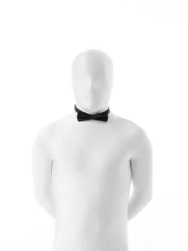 Faceless man bow tie Stock Illustration