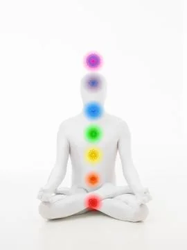 Faceless man chakra graphics Illustrazione stock
