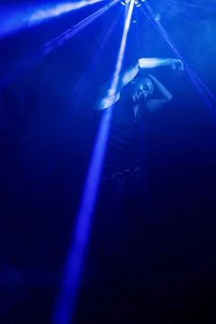 Faceless man dancing in studio Stock Photos