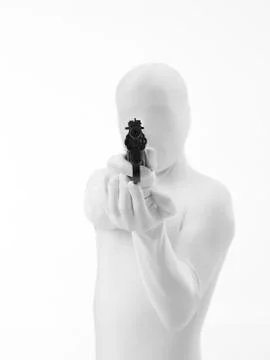 Faceless man with gun Illustrazione stock